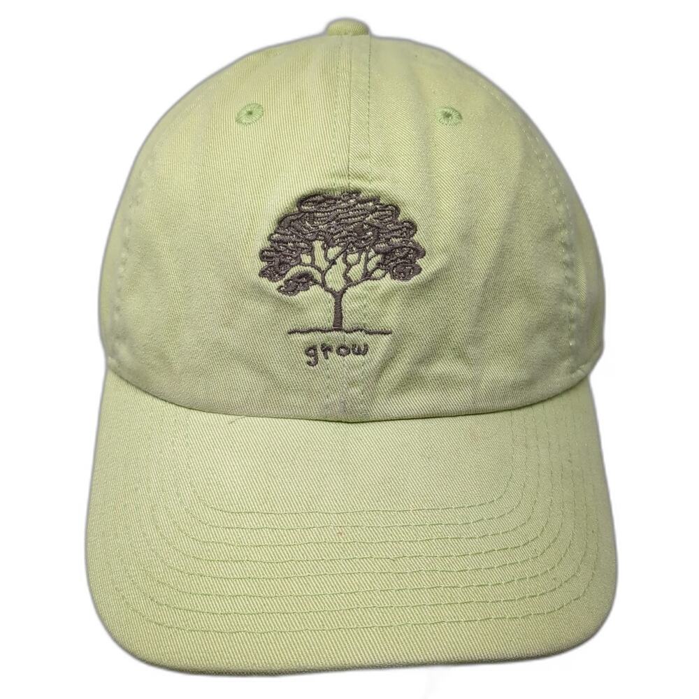 Life is Good Baseball Cap Green One Size Tree Grow Slogan Slideback Organic Hat